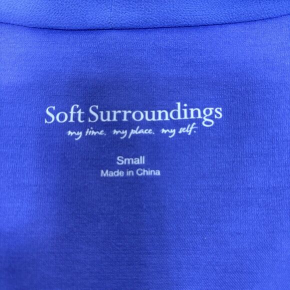 Soft Surroundings Anouk Top Blouse Blue Periwinkle V Neck Stretch Soft sz S - Picture 3 of 6